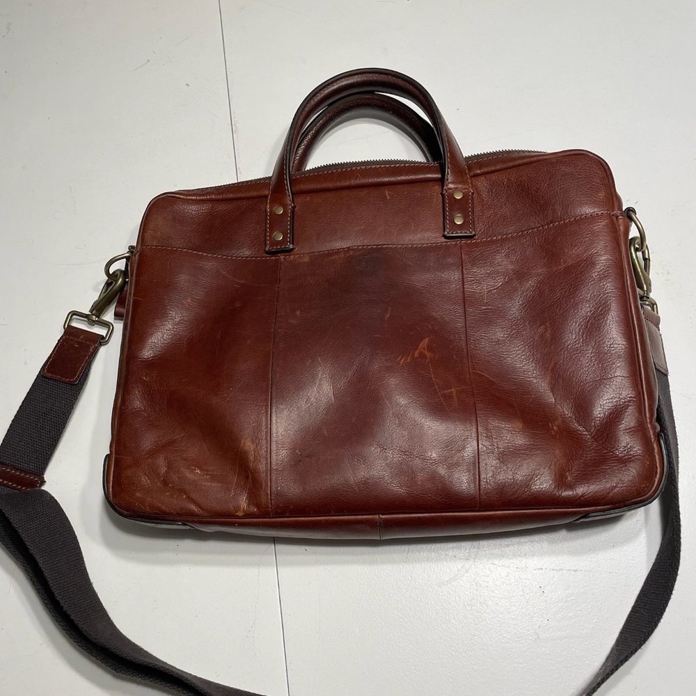 Fossil Men's Haskell Leather Briefcase Used